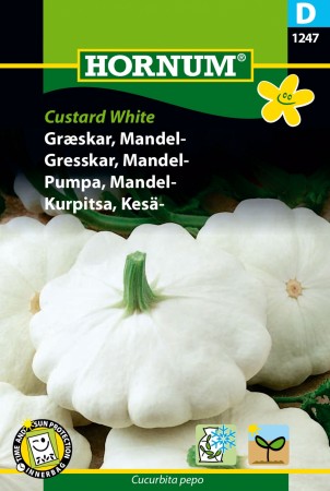 Gresskar, Mandel- 'Custard White' (Cucurbita pepo)