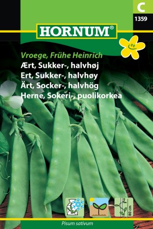 Ert, Sukker-, halvhøy 'Vroege, Frühe Heinrich' (Pisum sativum)