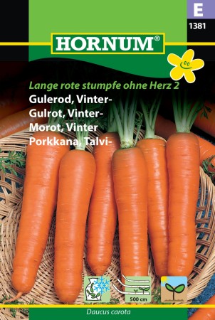 Gulrot, Vinter- 'Lange rote stumpfe ohne Herz 2, Zino' (Daucus carota)