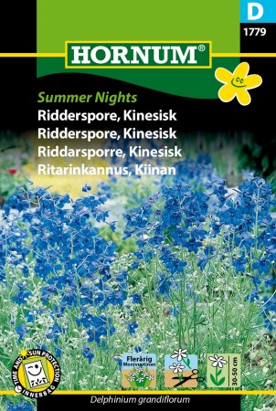 Ridderspore, Kinesisk 'Summer Nights' (Delphinium grandiflorum)