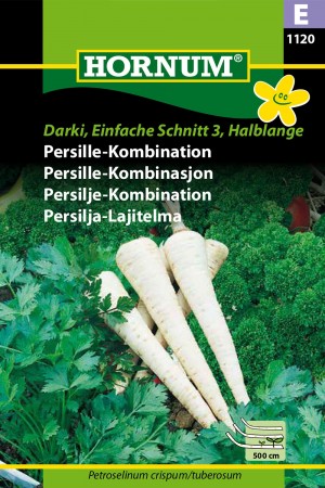Persille-Kombinasjon 'Darki, Einfache Schnitt 3, Halblange' (Petroselinum crispum/tuberosum)